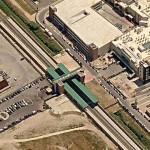 Fiumicino veduta aerea della stazione ferrovia metropolitana FL1